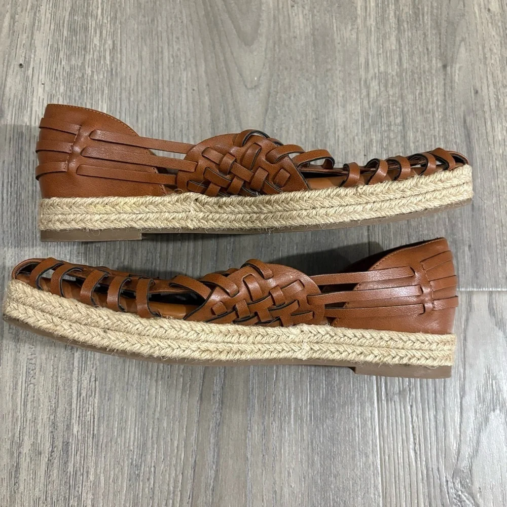 Sam & Libby Asha Huarache Espadrilles Sandal Womens Sz 8.5 Brown Coastal Cowgirl